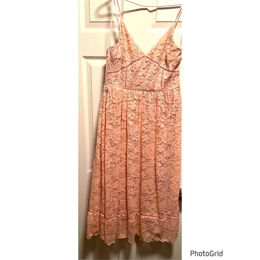 Lace spaghetti strap skater dress